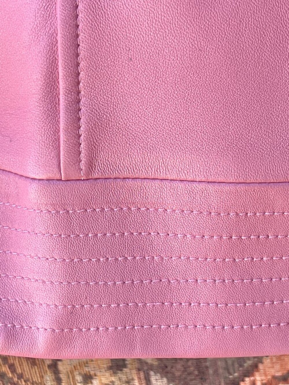 St. John Sport By Marie Gray Pink Leather Jacket Size L With Full Zip Front & Po - Picture 10 of 16